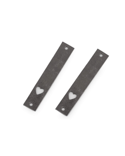 Etichetă din piele inimă 12x70 mm - 1 buc. | Mimib