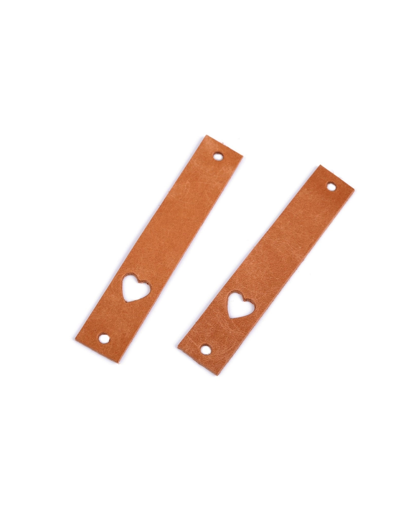 Etichetă din piele inimă 12x70 mm - 1 buc. | Mimib