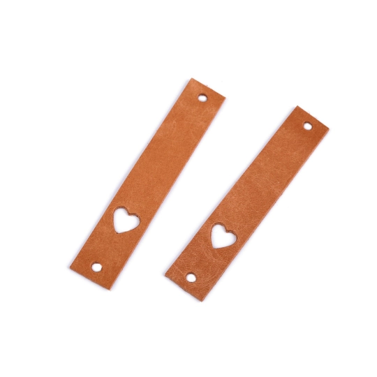 Etichetă din piele inimă 12x70 mm - 1 buc. | Mimib