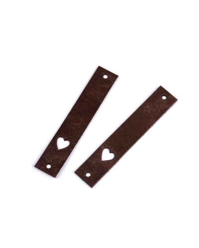 Etichetă din piele inimă 12x70 mm - 1 buc. | Mimib