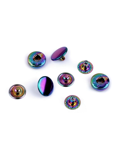 Capse metalice irizate Ø12 mm - 50 set | Mimib
