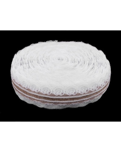 Panglică de iută cu dantelă lățime 55 mm - 1 m | Mimib