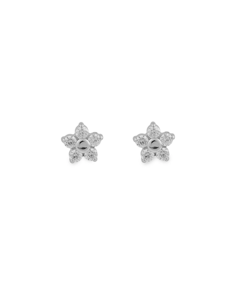 Cercei din oțel inoxidabil cu strasuri floare - 1 pereche | Mimib