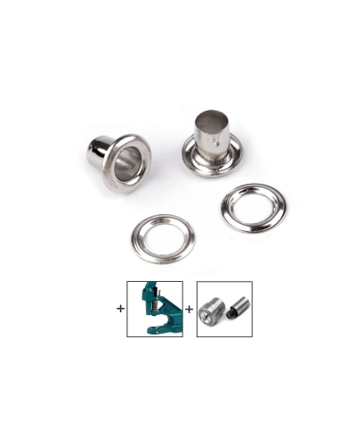 Ocheți metalici  Ø5 mm interior/ Ø9,5 mm exterior - 100 pereche | Mimib
