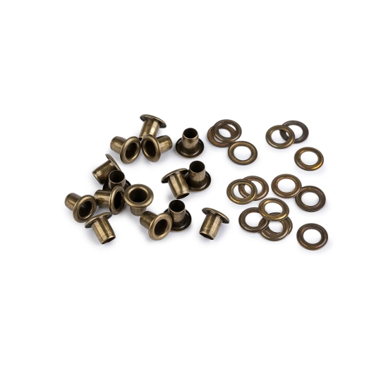 Ocheți metalici  Ø5 mm interior/ Ø9,5 mm exterior - 100 pereche | Mimib