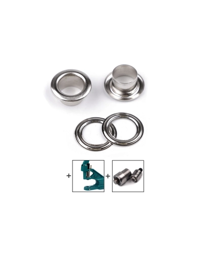 Ocheți metalici Ø10 mm interior / Ø17 mm exterior - 20 pereche | Mimib