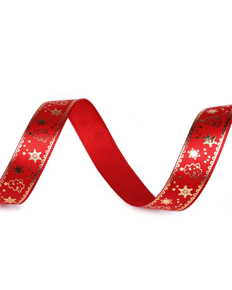 Panglică din satin de Crăciun 15 mm - 22.5 m | Mimib