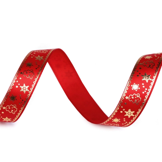 Panglică din satin de Crăciun 15 mm - 22.5 m | Mimib