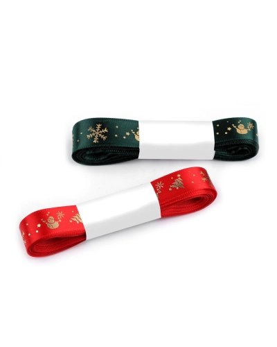Panglică din satin de Crăciun lățime 15 mm - 22.5 m | Mimib
