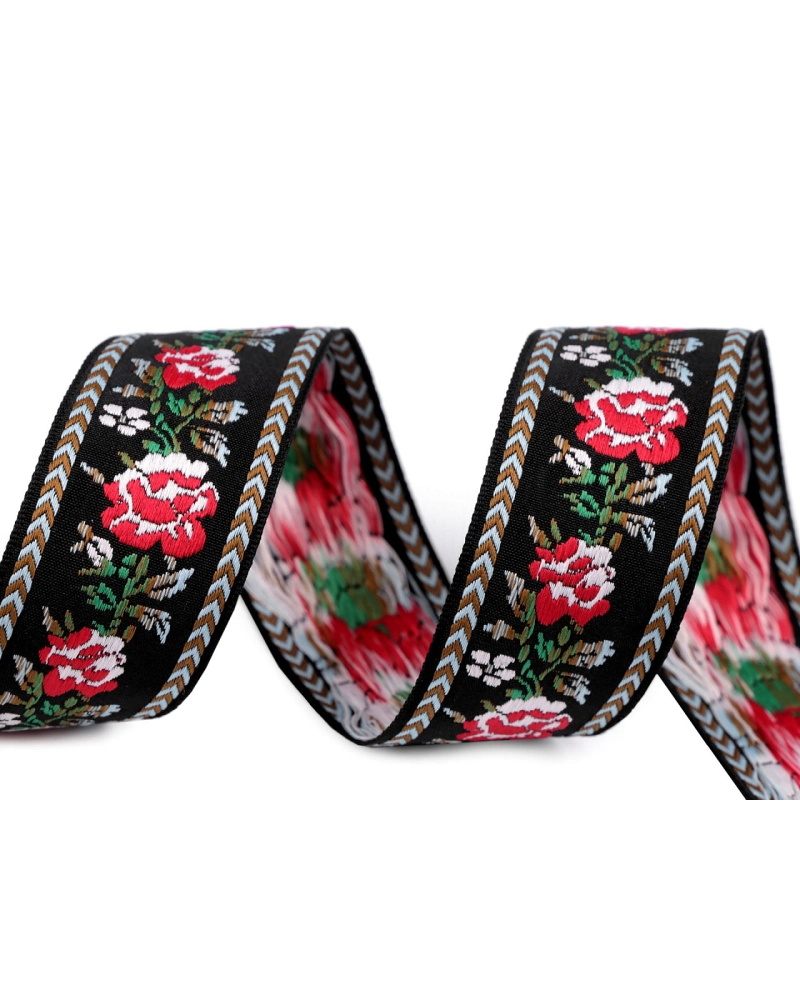 Bandă cu motive tradiționale 34 mm - 1 m | Mimib