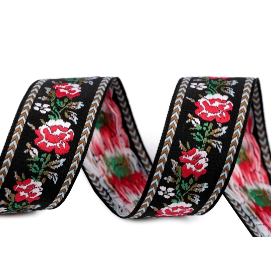 Bandă cu motive tradiționale 34 mm - 1 m | Mimib