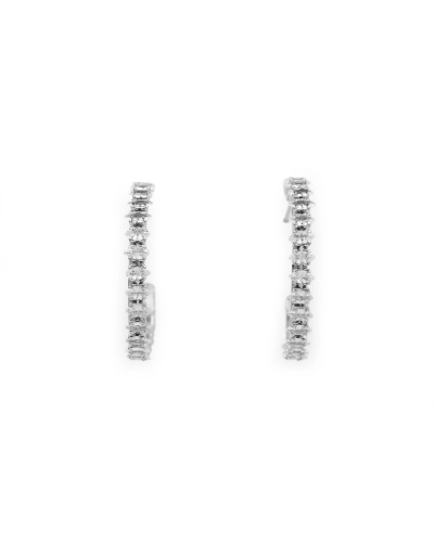 Cercei cerc din oțel inoxidabil cu strasuri - 1 pereche | Mimib