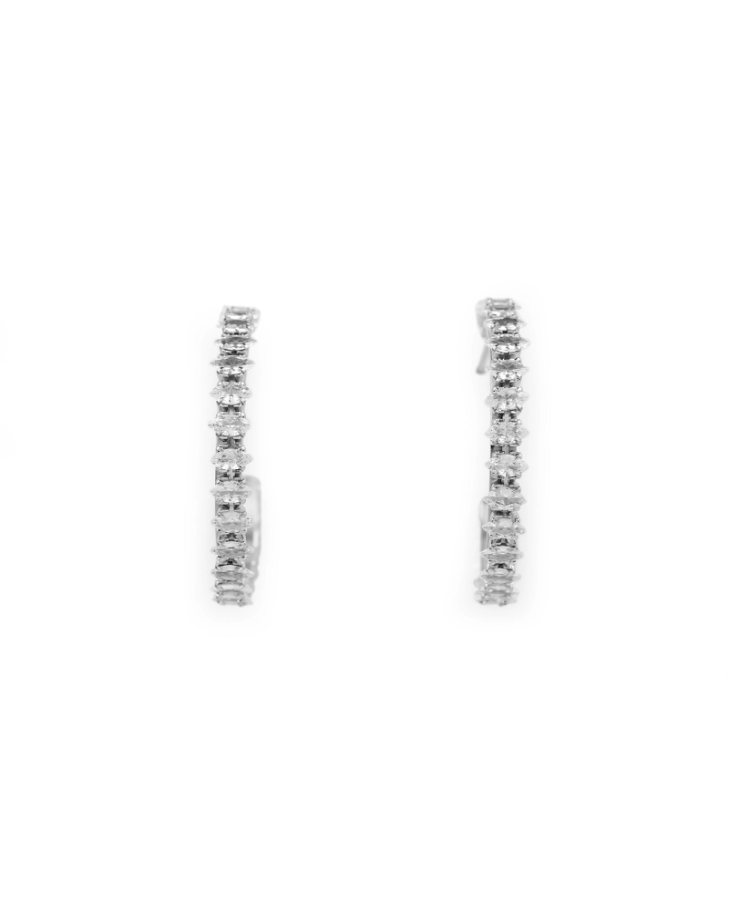 Cercei cerc din oțel inoxidabil cu strasuri - 1 pereche | Mimib