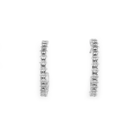 Cercei cerc din oțel inoxidabil cu strasuri - 1 pereche | Mimib