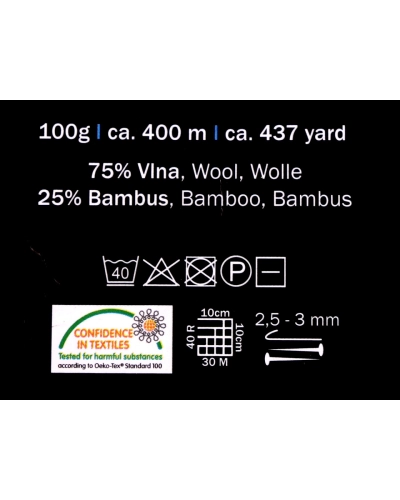 Fire de tricotat Bamboo Socks 100 g - 1 buc. | Mimib