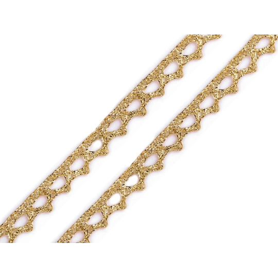 Prámik / čipka s lurexom šírka 10 mm - 18 m | Mimib
