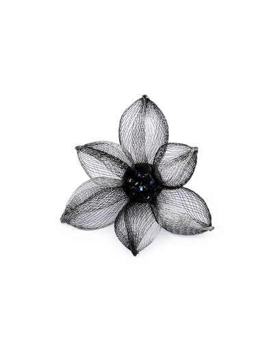 Brošňa z kovového vlákna s brúsenými kamienkami Ø7,5 cm - 1 ks | Mimib