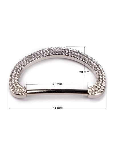 Dizajnová spona s brúsenými kamienkami, prievlak 30 mm - 2 ks | Mimib