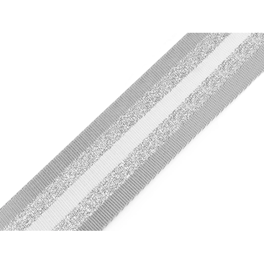 Chingă cu lurex dublă față lățime 50 mm - 1 m | Mimib