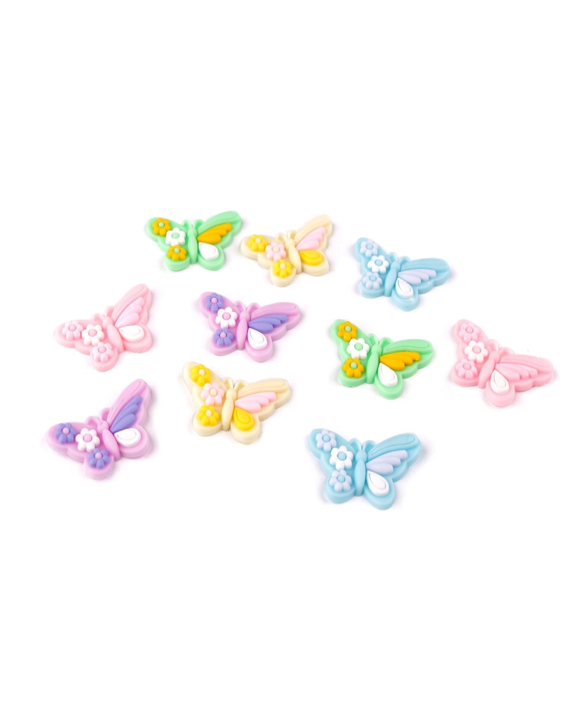 Fluture din silicon 3D de lipit mix de culori - 10 buc. | Mimib