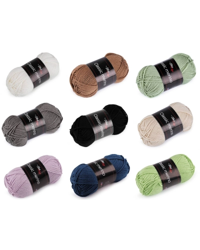 Fire de tricotat clasică Merino 50 g - 1 buc. | Mimib