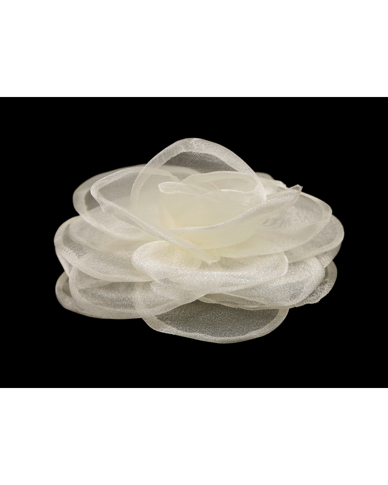 Brosa / podoaba capilara floare din organza Ø10,5 cm - 1 buc. | Mimib