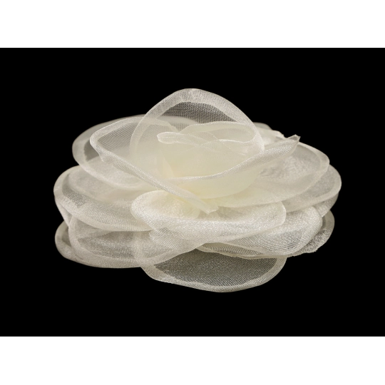 Brosa / podoaba capilara floare din organza Ø10,5 cm - 1 buc. | Mimib