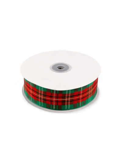 Panglica in carouri cu lurex latime 38 mm - 1 m