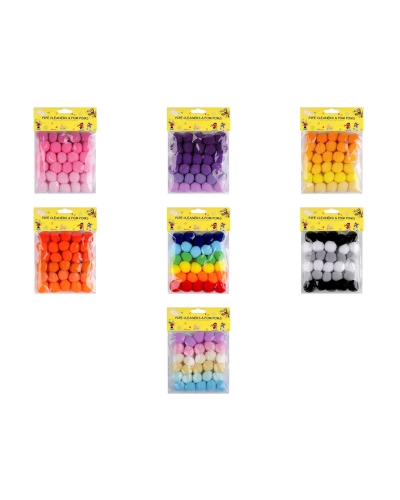 Pompoane mix culori Ø20 mm - 1 pungă | Mimib