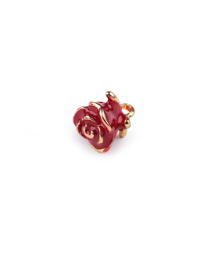 Pandantiv floare trandafir 3D 11x14 mm - 5 buc. | Mimib