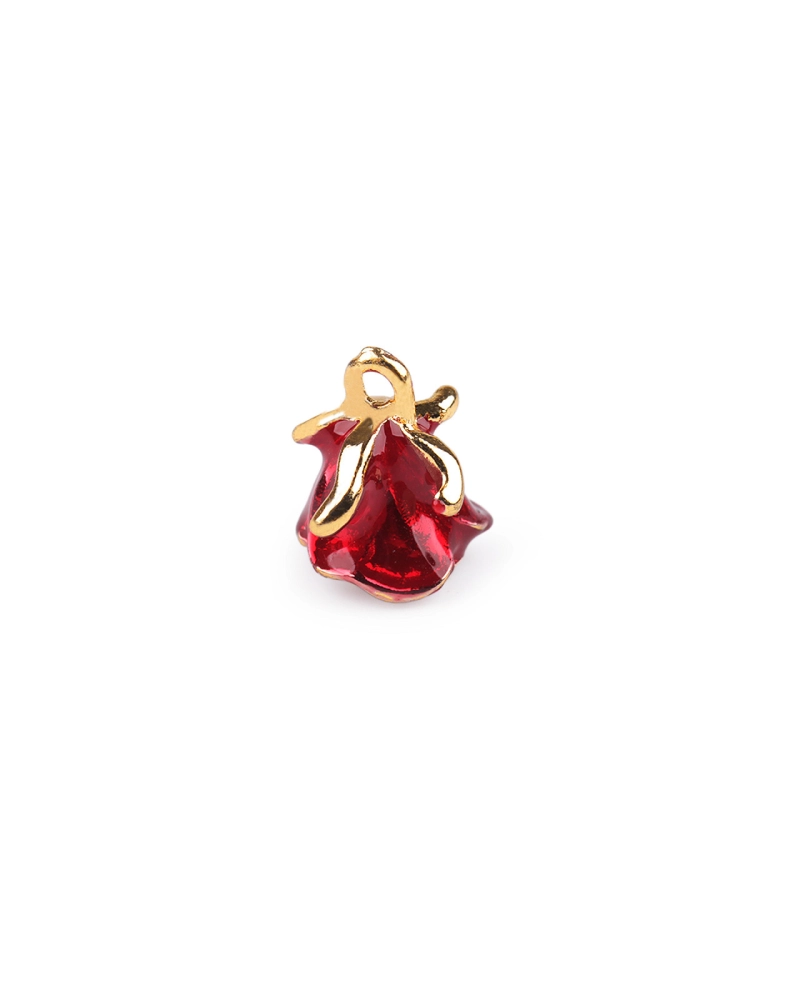 Pandantiv floare trandafir 3D 11x14 mm - 5 buc. | Mimib