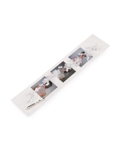 Ornament de par flori cu perle - 1 buc. | Mimib