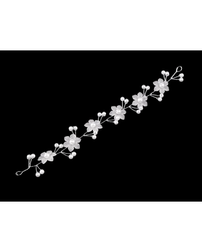 Ornament de par flori cu perle - 1 buc. | Mimib