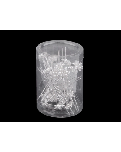 Ac de par floare cu perle Ø17 mm - 2 buc. | Mimib