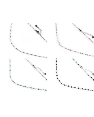 Colier din oțel inoxidabil cu strasuri - 1 buc. | Mimib
