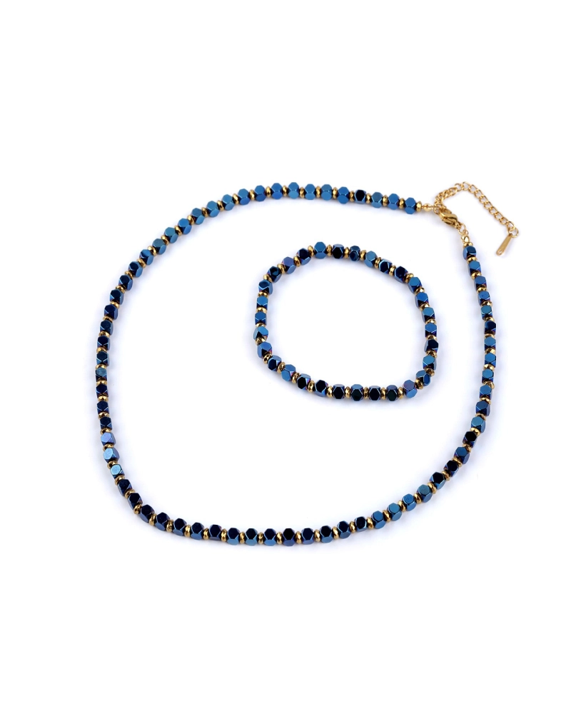 Set colier si bratara din hematit - 1 set | Mimib