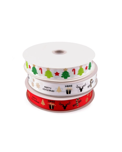 Vianočná rypsová stuha šírka 25 mm - 3 m