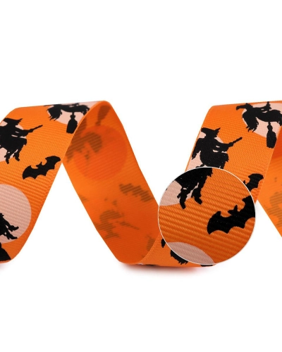Rypsová stuha Halloween šírka 25 mm - 1 m | Mimib