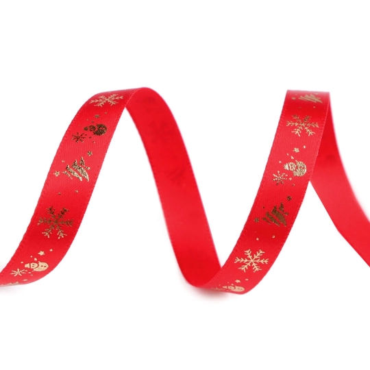 Vianočná saténová stuha šírka 10 mm - 5 m | Mimib