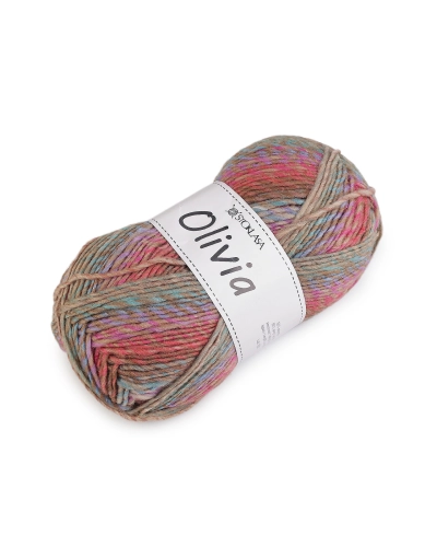 Pletacia priadza Olivia melírovaná 100 g - 1 ks | Mimib