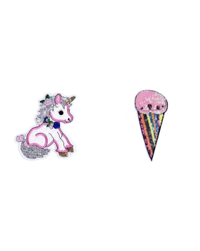 Aplicație termoadezivă cu paiete unicorn - 1 buc. | Mimib