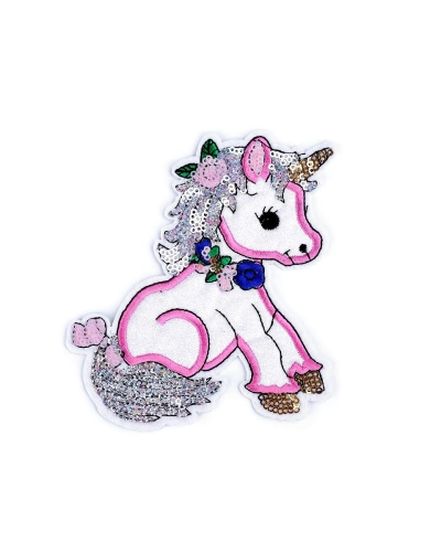 Aplicație termoadezivă cu paiete unicorn - 1 buc. | Mimib