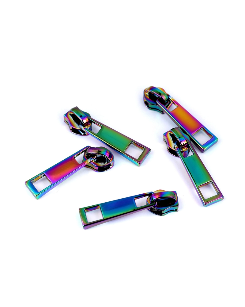 Cursor pentru fermoare spiralate No 6 curcubeu - 5 buc. | Mimib