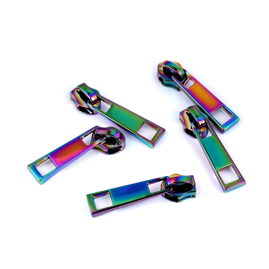 Cursor pentru fermoare spiralate No 6 curcubeu - 5 buc. | Mimib
