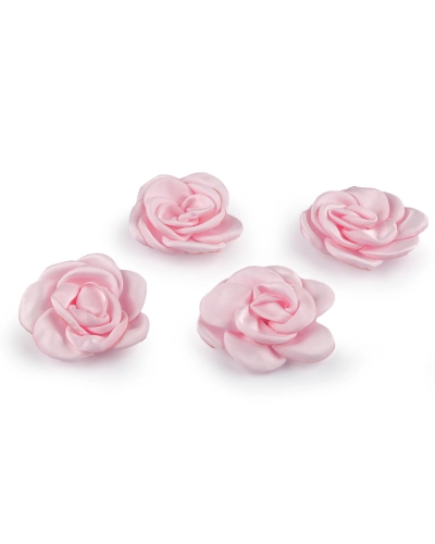 Trandafir satinat pentru coasere si lipire Ø5, 6 cm - 4 buc. | Mimib