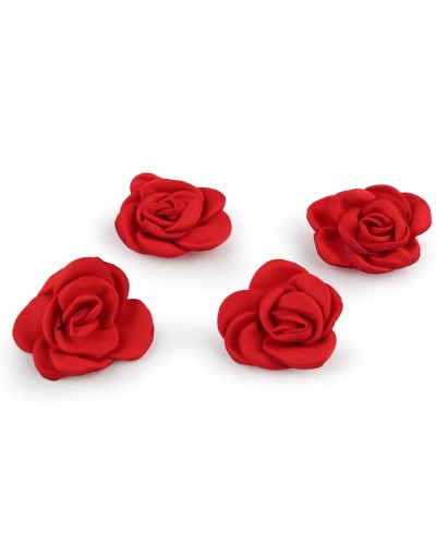 Trandafir satinat pentru coasere si lipire Ø5, 6 cm - 4 buc. | Mimib