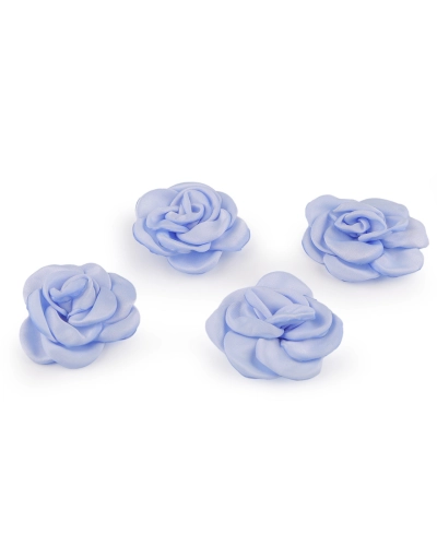Trandafir satinat pentru coasere si lipire Ø5, 6 cm - 4 buc. | Mimib