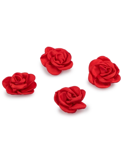 Trandafir satinat pentru coasere si lipire Ø5, 6 cm - 4 buc. | Mimib
