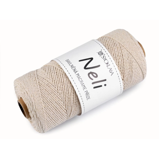 Fire de bumbac macrame Ø2 mm 240 g Neli - 1 buc. | Mimib