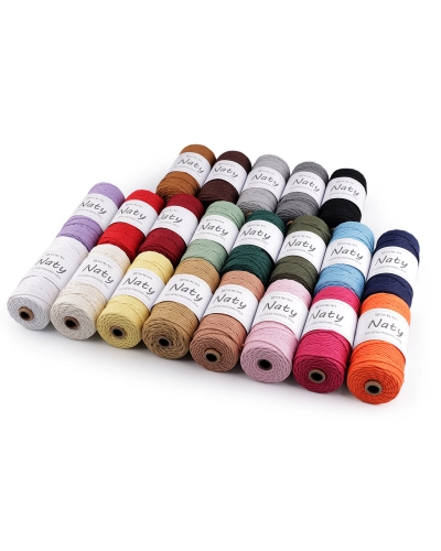 Fire de tricotat din bumbac macrame Naty Ø3 mm - 1 buc. | Mimib